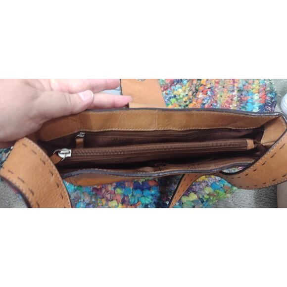 Vintage Fossil Shoulder Bag Tan Leather Boho‎ - Picture 10 of 16